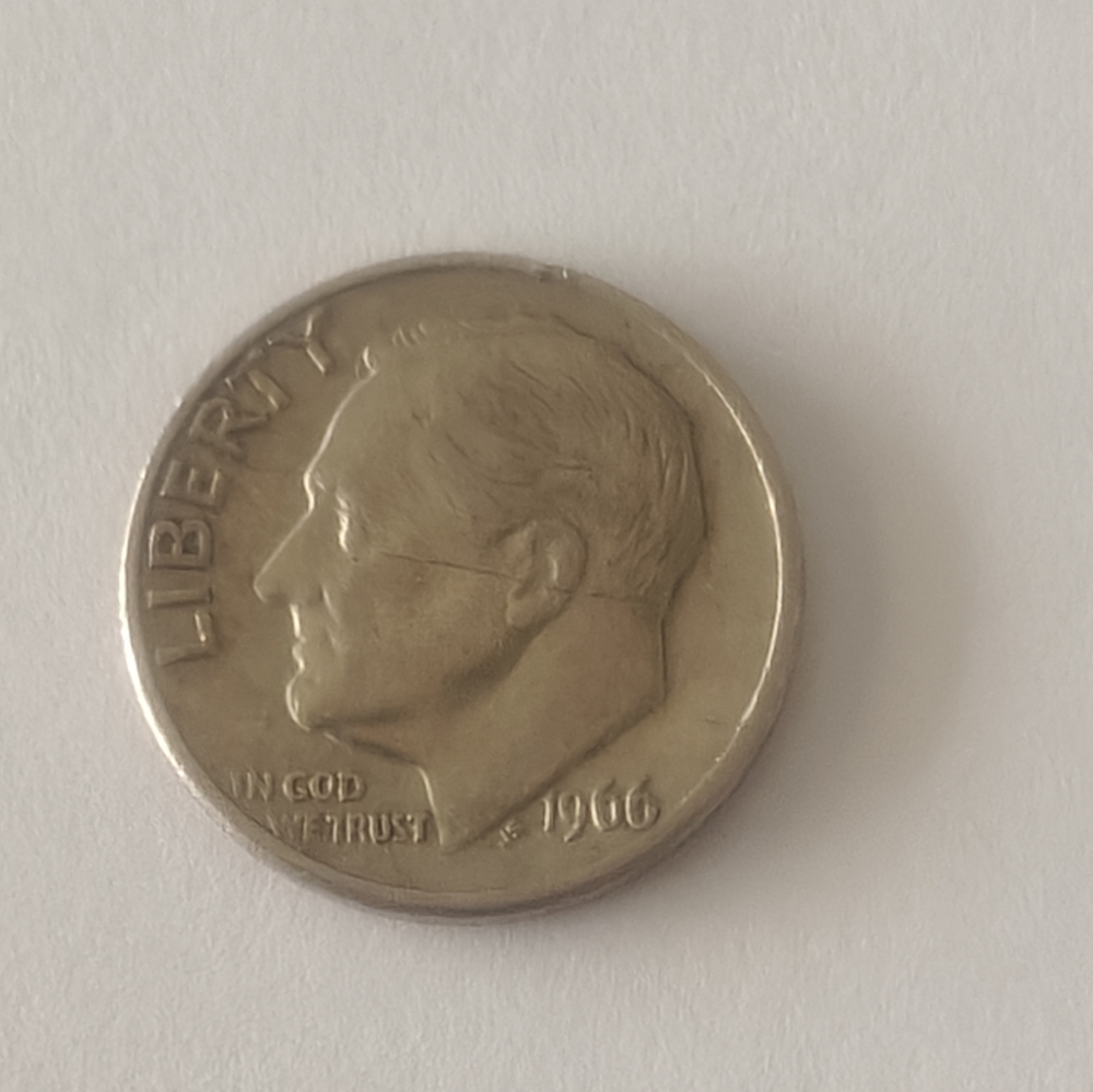 1966 Roosevelt Dime Coin